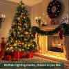 6.5ft Pre-Lit Artificial Flocked Christmas Tree with 350 LED Lights&1200 Branch Tips,Pine Cones& Berries