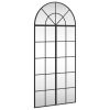 Wall Mirror Black 23.6"x51.2" Arch Iron