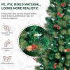 7.5ft Pre-Lit Fiber Optical Christmas Tree with Colorful Lights and 300 Branch Tips