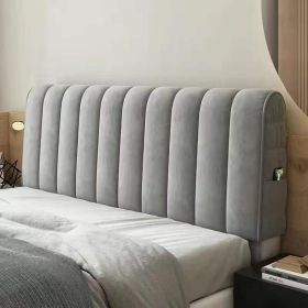 Thickened Universal Soft Cover Bed Back Dust-proof Full Cover Curved Head Protection Cover (Option: Grey-200cm)