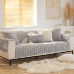 Plush Non-slip Dustproof Warm Thickening Sofa Cushion (Option: Gray-110X160CM)