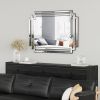 Large Wall-Mounted Silver Decorative Rectangular Wall Mirror for Home, Living Room, Bedroom, Entryway (clear HD mirror)