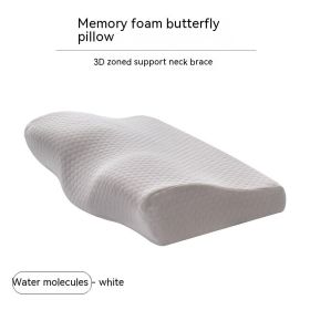 Memory Cotton Slow Rebound Butterfly Shaped Pillow Cervical Health Care (Option: Water molecule white-62x34x12x6cm with lining)