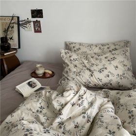 Garden Small Floral Cotton Bed 4-piece Summer Girly Bedding Set (Option: 180cm bed top four piece set-Afternoon Time Floral Pillow)