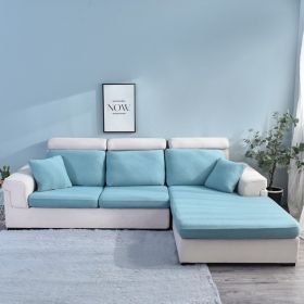Sofa Cover Seersucker Waterproof Season Universal (Option: Light Blue-Four People)