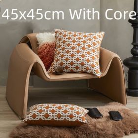 Sofa Cushion Case Bedside Square Pillow Backrest Throw Pillowcase (Option: Square Chain-45x45cm With Core)